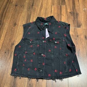 Target Black Jacket with Red Embroidery
